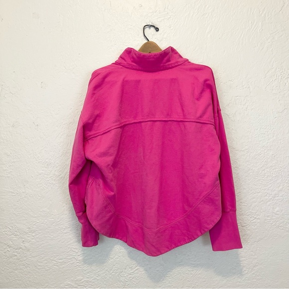 Pilcro Anthropologie Spliced Henley Top Sweatshirt Pink Large L - Picture 10 of 10